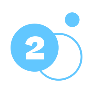 Light blue numbe 2 icon